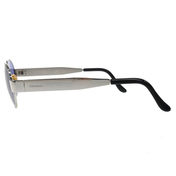 CHANEL CC Logo Sunglasses Eye Wear 06933 Metal Plastic Silver Blue Italy 63RF644 main image 7